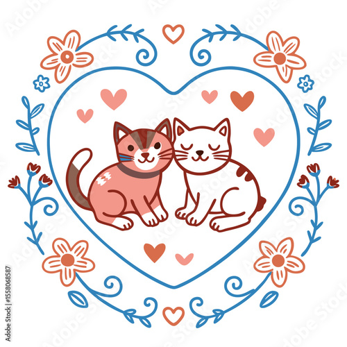 vector-art-of-two-cats-cuddling-inside-a-heart-sha.eps