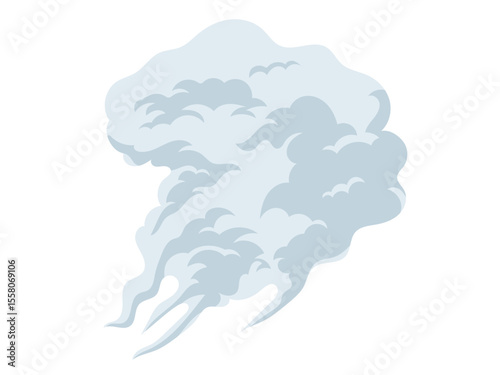 Car exhaust flow, dust cloud, smoke flow, fast motion animation