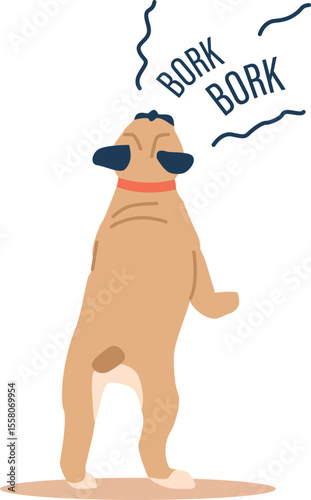 Misbehave dog excessive barking vector illustration