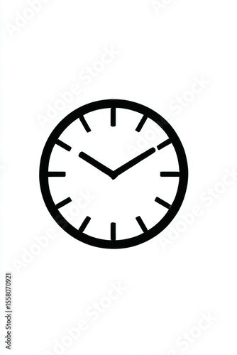 Simple black clock icon