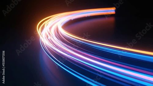 Abstract Neon Light Trails