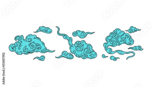 Oriental Style Cloud Illustrations
