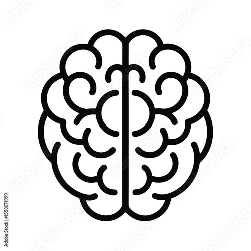 Brain Icon Outline Vector Illustration