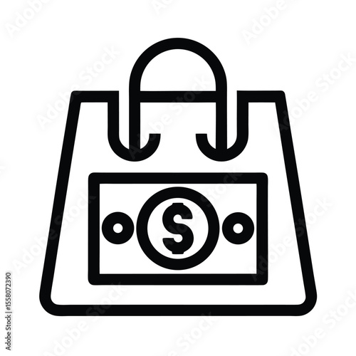 Cashback Icon Outline Vector Illustration