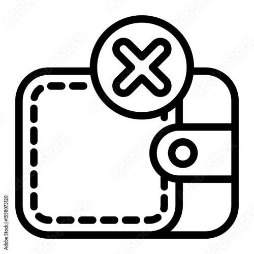 failed payment line icon
