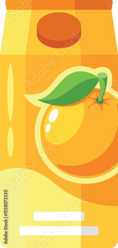 Orange juice pack vector illustration