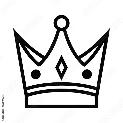 Crown Icon Outline Vector Illustration