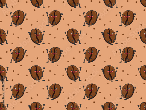 coffee beans flat element pattern abstract food hot cafe cartoon ornament print drink wallpaper cup