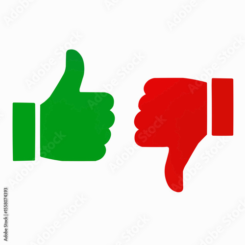 thumb up and down