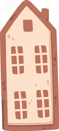 Home new years gingerbread vector illustration