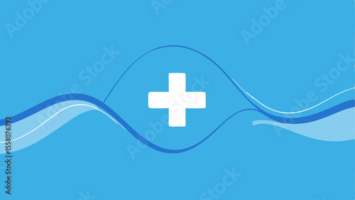Abstract medical background design with soft flowing wave pattern suitable for healthcare science or technology related projects and presentations