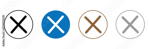 Close icon set illustration. Delete sign and symbol. cross sign . Vector Illustration . EPS 10 .