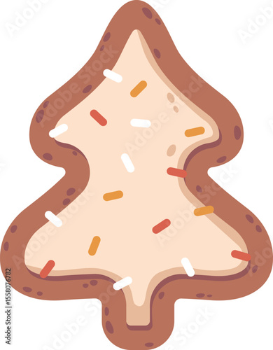 Christmas fir tree gingerbread vector illustration