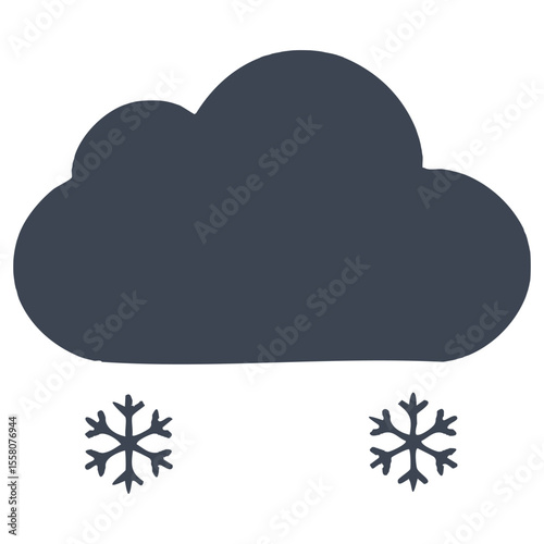 Cloud with Falling Snowflakes Icon - Winter Weather - Vector

