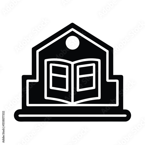 Learning Center Icon Outline Vector Illustration