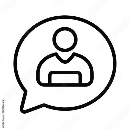 Live Chat Icon Outline Vector Illustration