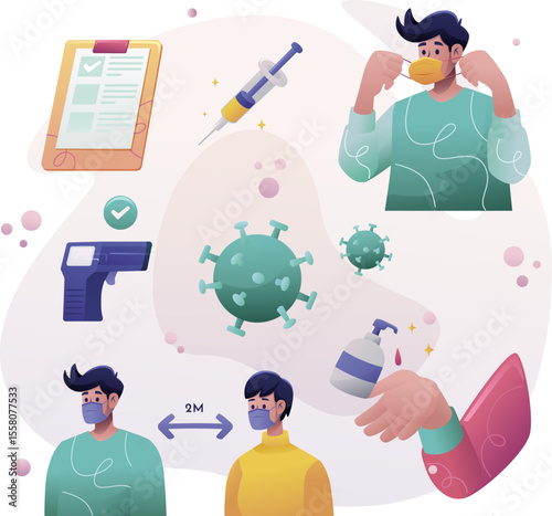 virus protection illustration vector