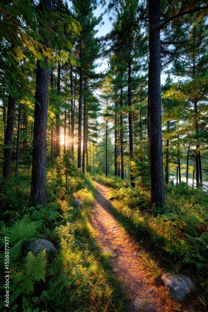 Obraz premium Sunlit forest path