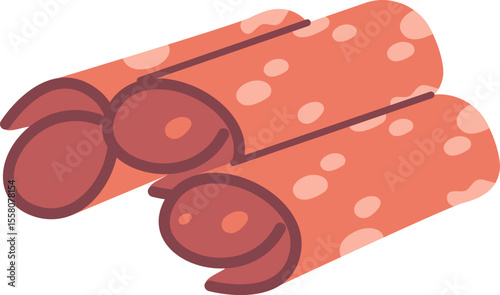 Bacon slice snack vector illustration