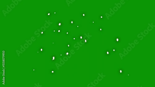 A green screen with white background and water drops on it the letter v snow bunch of flowers dots lot animated chromakey background cartoonish expression movement layers scene composition