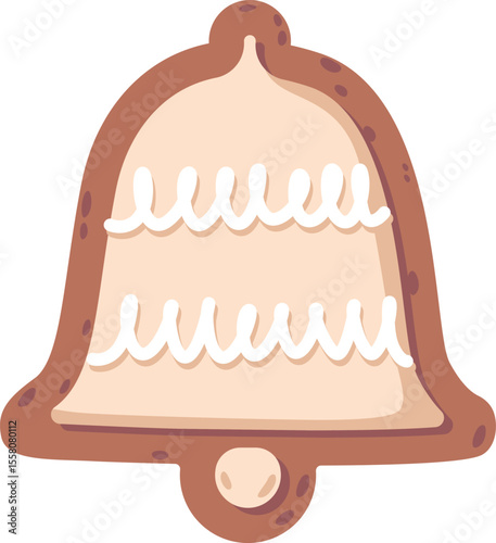 Christmas bell gingerbread vector illustration
