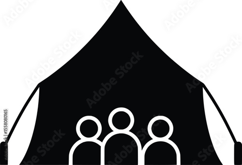 Vector Illustration of People in Tent Environment