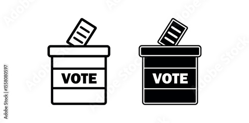 Vote ballot box icon. voting box icon. election box png and vector illustration on transparent background