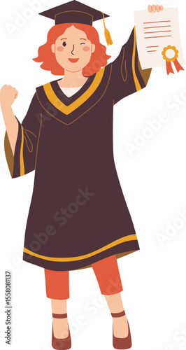 Energetic Graduate with Diploma in Hand

