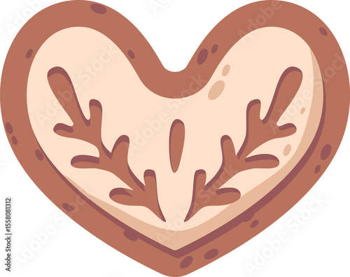 Heart new years gingerbread vector illustration