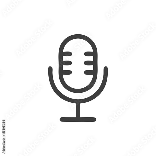 Voice chat icon ideal for communication apps, featuring a simple microphone design for clear conversations. Perfect for digital platforms.