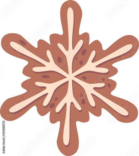 Snowflake new years gingerbread vector illustration