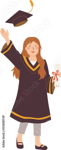 Graduate Tossing Cap in the Air

