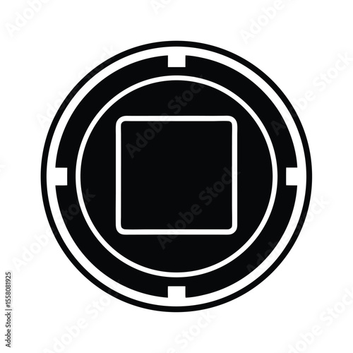 Stop Button Icon Outline Vector Illustration