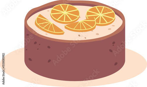 Chocolate cheesecake with orange fruit