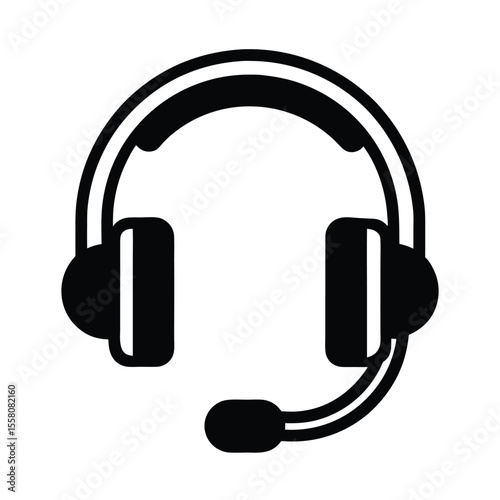 Support Headset Icon Outline Vector Illustration