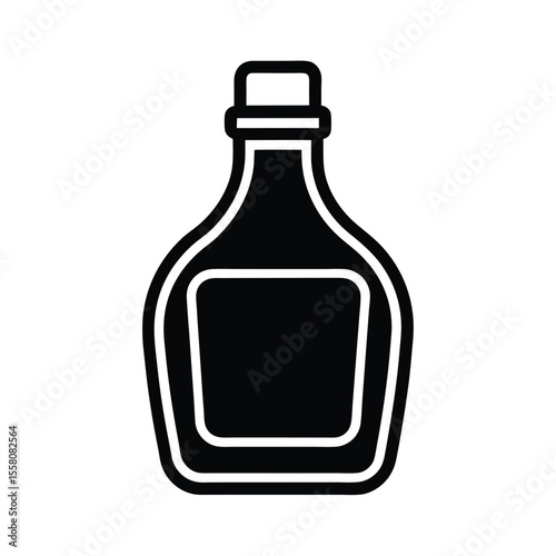 Syrup Bottle Icon Outline Vector Illustration