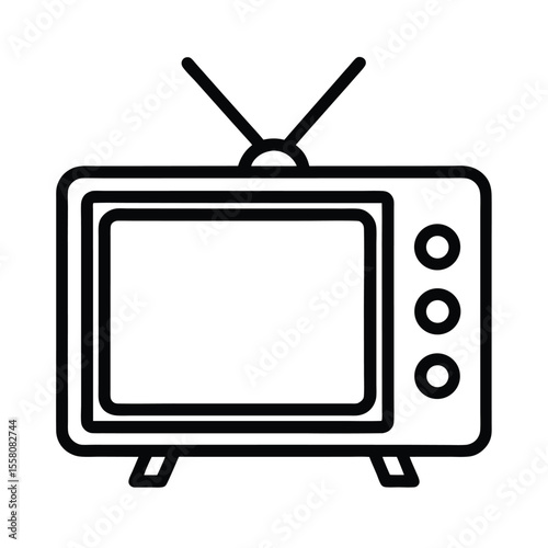 Television Icon Outline Vector Illustration