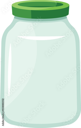 Empty glass jar for preserving