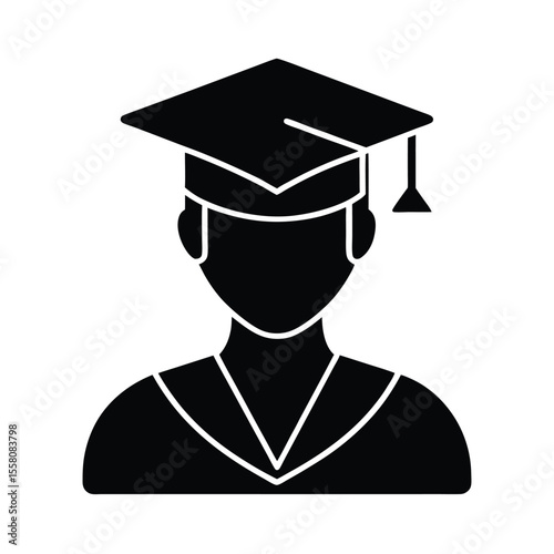 Academic Profile Icon Outline Vector Illustration