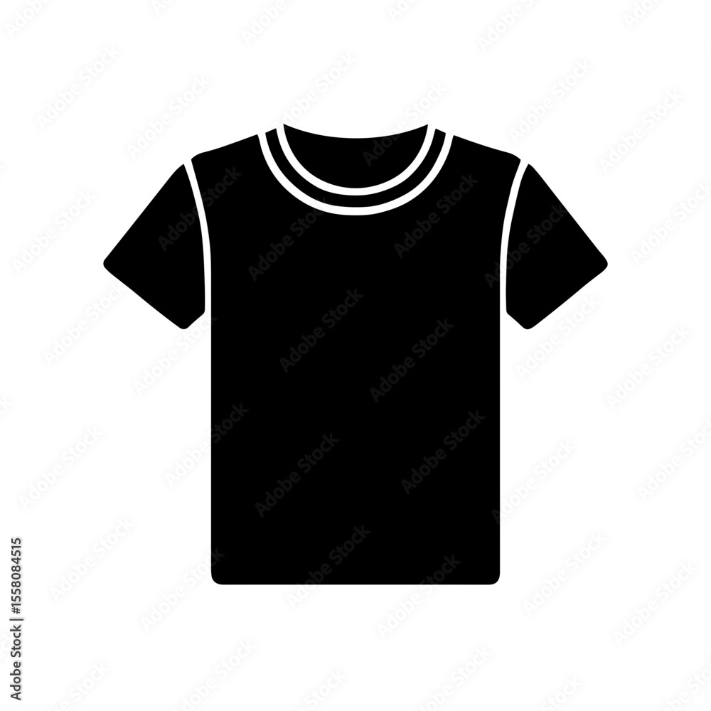 Fototapeta premium Basic short-sleeve T-shirt icon filled – symbol of casual wear
