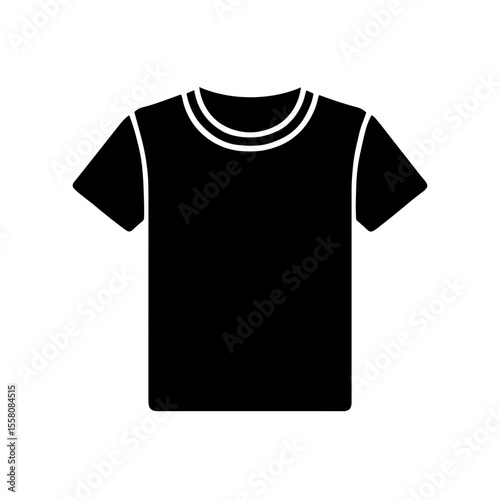 Basic short-sleeve T-shirt icon filled – symbol of casual wear