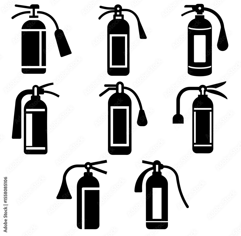 Fototapeta premium Fire Extinguisher Vector Clipart Silhouette