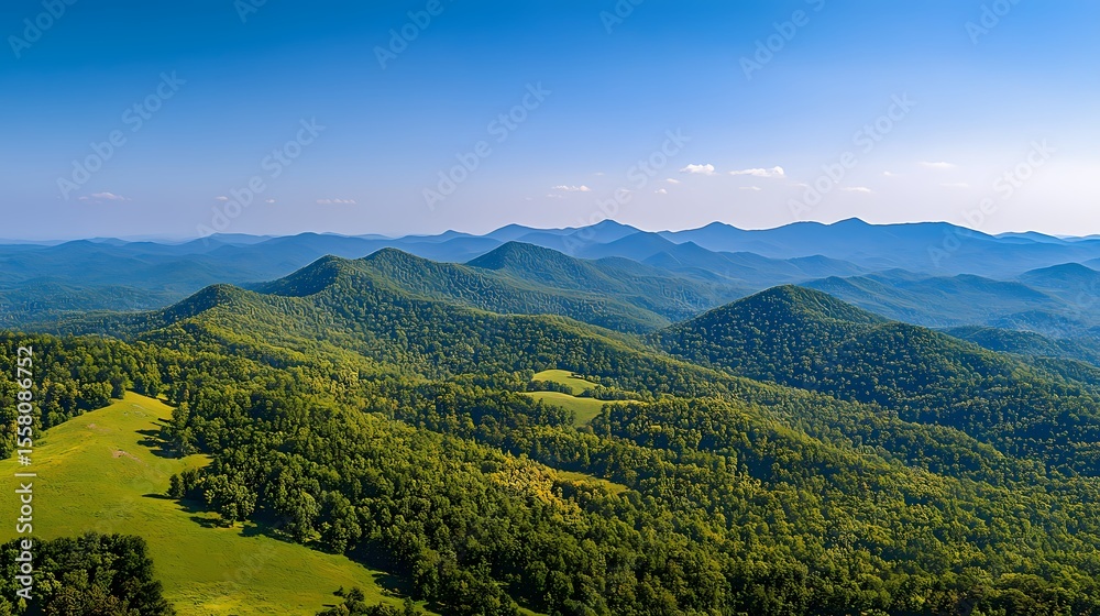 Fototapeta premium Majestic Mountain Range Panorama Breathtaking Aerial View 