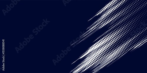 Dots halftone white \u0026 blue color pattern gradient grunge texture background. Dots pop art comics sport style vector illustration, eps10