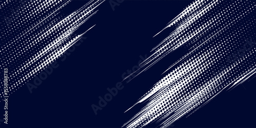 Dots halftone white \u0026 blue color pattern gradient grunge texture background. Dots pop art comics sport style vector illustration, eps10