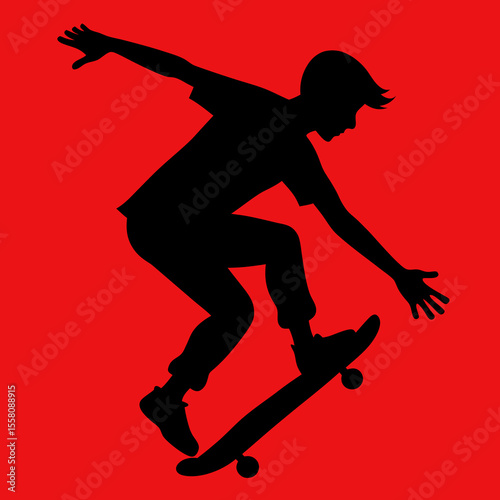 Skater Silhouette Trick in Urban Style