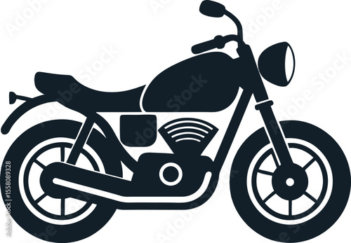 Classic motorcycle silhouette isolated on white background