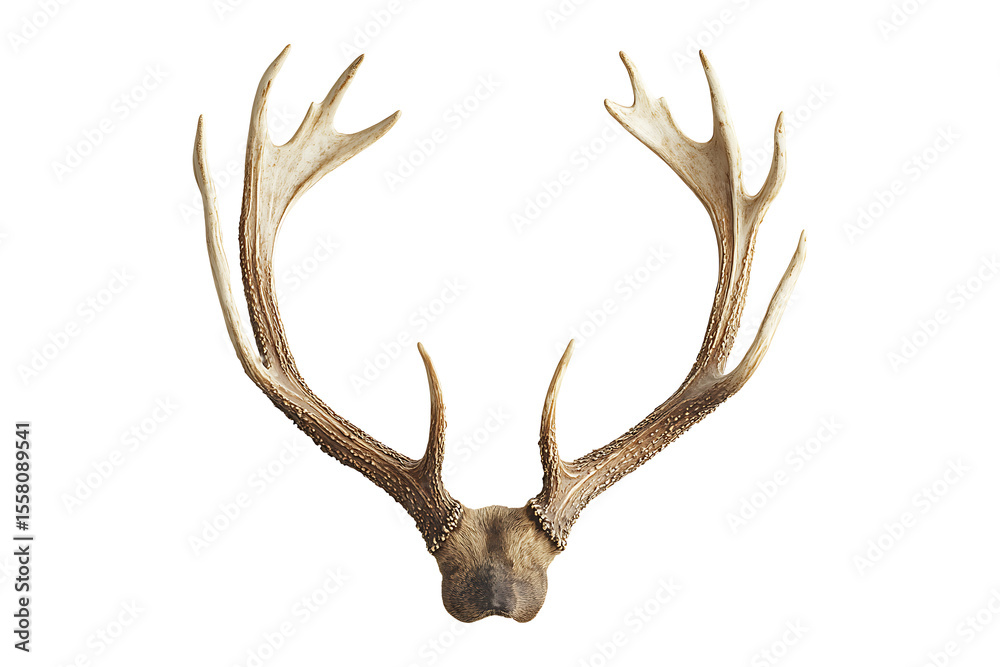 Fototapeta premium Large antler isolated on transparent background