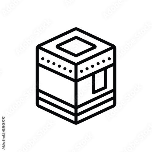 Black line icon for kaaba