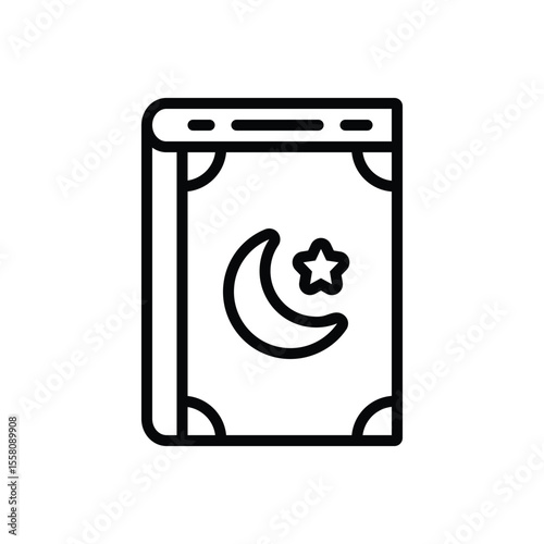 Black line icon for koran